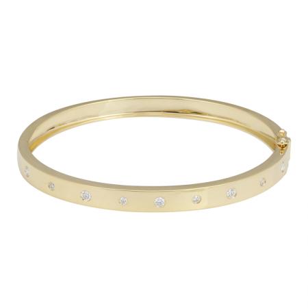 14Kt Nine Diamond Bangle