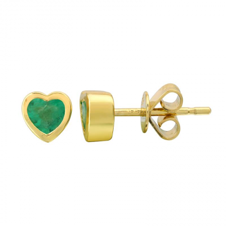 14Kt Heart Shape Emerald Earring (Single)