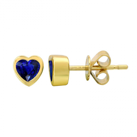 14Kt Heart Shape Sapphire Earring (Single)