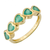 14Kt Green Agate Hearts Ring