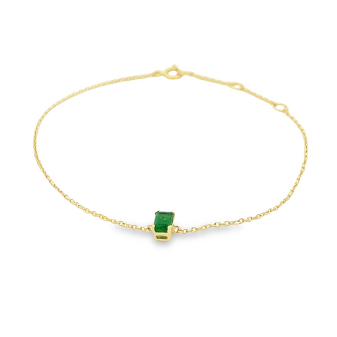 Emerald Cut Emerald Bracelet 14K Gold – 0.30 Carats