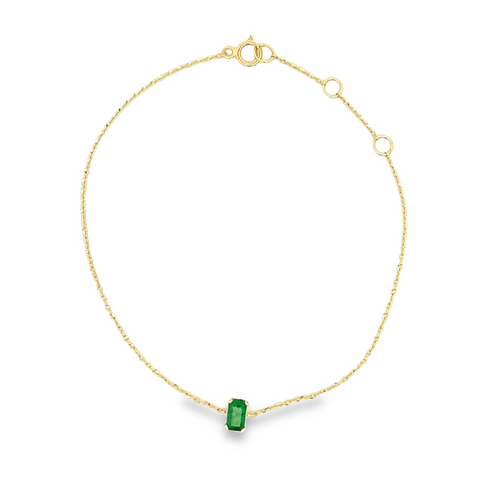 Emerald Cut Emerald Bracelet 14K Gold – 0.30 Carats