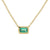 14Kt Emerald Cut Emerald Necklace (Adjustable Length)