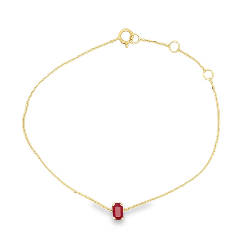 Emerald Cut Ruby Bracelet 14K Gold – 0.30 Carats