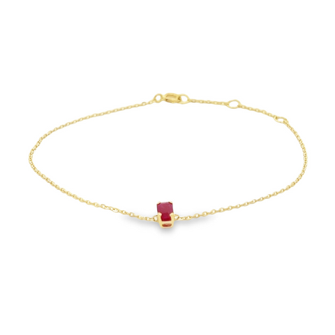 Emerald Cut Ruby Bracelet 14K Gold – 0.30 Carats