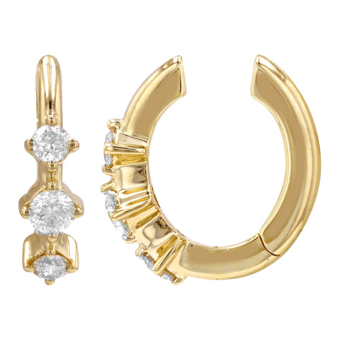 14Kt Three Diamond Ear Cuff