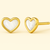 14K Yellow Gold Heart Stud Earrings with 9mm mother of pearl inlays, polished finish by Vaskia Jewelry.