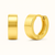 14K Yellow Gold Classic Huggie Earrings with polished 5mm wide hoop design and secure closure by Vaskia Jewelry