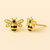 14K Yellow Gold Bee Stud Earrings with 24 white and 32 black round diamonds in polished gold by Vaskia Jewelry
