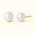 14K Yellow Gold Pearl Stud Earrings featuring 7mm freshwater pearls with secure screw-back fastenings by Vaskia Jewelry
