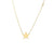 14K yellow gold petite star necklace with a single 0.03ct round white diamond on adjustable chain.