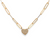 14Kt Yellow Gold Diamond Heart Link Necklace with pavé-set diamond heart pendant on elongated link chain, 0.20 carats.