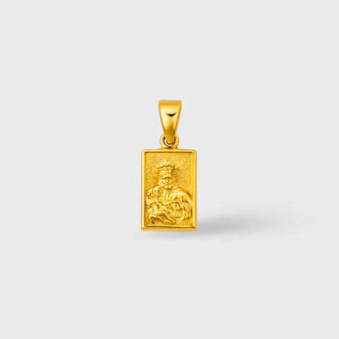 rectangular sacred heart catholic medal gold