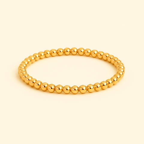 14K Gold Beaded Pinky Ring