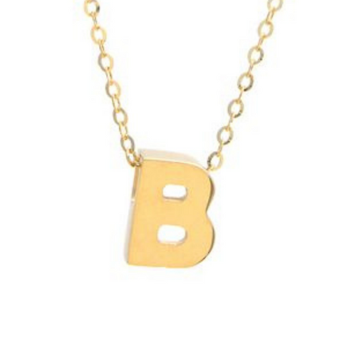 14Kt Initial "B" Necklace (Adjustable)