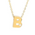 14Kt Single Diamond Initial "B" Necklace (Adjustable Length)