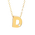 14Kt Single Diamond Initial "D" Necklace (Adjustable Length)