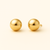 18K Yellow Gold Ball Stud Earrings featuring 6mm polished mirror-finish spheres with secure stud posts, minimalist fine jewelry by Vaskia Jewelry