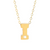 14Kt Single Diamond Initial "I" Necklace (Adjustable Length)