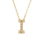 14Kt Diamond Initial "I" Necklace (Adjustable Length)
