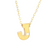 14Kt Single Diamond Initial "J" Necklace (Adjustable Length)