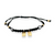 14Kt Double Squared Dangling Scapulary on Black Silk String Bracelet (Adjustable Length)