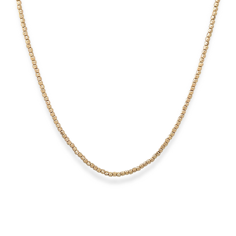18Kt Diamond Cut Beads Chain (Adjustable Length)