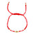 14Kt Small Cherubim Medal on Red Silk String Bracelet (Adjustable Length)