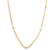 14Kt Five Bezeled Cubic Zirconia Curb Chain Necklace (Adjustable Length)