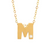 14Kt Single Diamond Initial "M" Necklace (Adjustable Length)