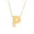14Kt Single Diamond Initial "P" Necklace (Adjustable Length)