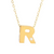 14Kt Single Diamond Initial "R" Necklace (Adjustable Length)