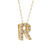 14Kt Diamond Initial "R" Necklace (Adjustable Length)