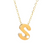 14Kt Single Diamond Initial "S" Necklace (Adjustable Length)