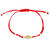 14Kt Oval Miraculous Medal on Red Silk String Bracelet (Adjustable Length)