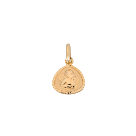 14Kt Triangular Cherub Medal