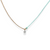 14Kt Drilled Diamond Aqua String & Chain Necklace (Adjustable Length)