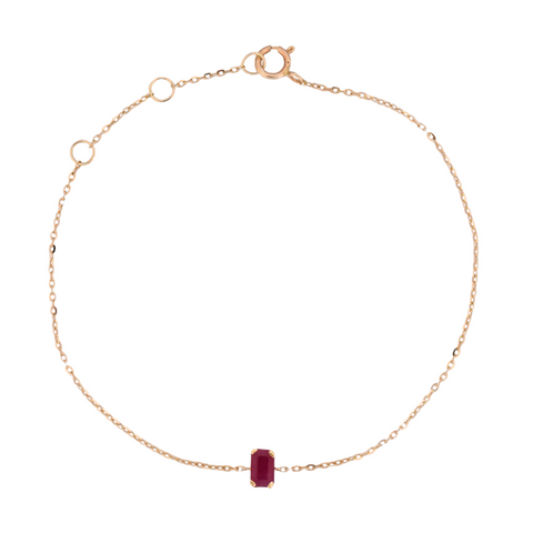 Emerald Cut Ruby Bracelet 14K Gold – 0.30 Carats