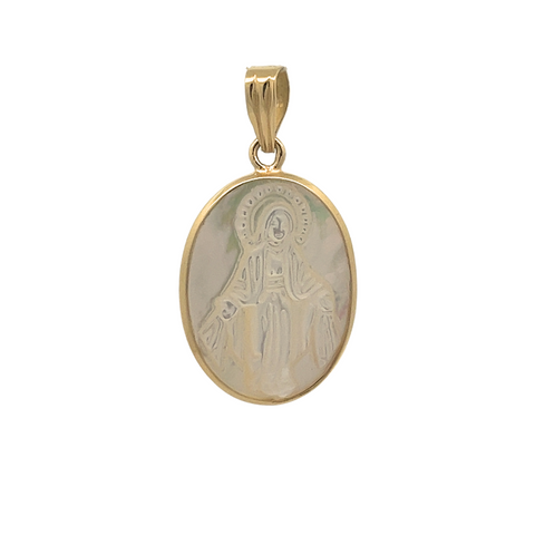 14Kt Miraculous Mother of Pearl Medal 20mm/0.78in