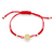 14Kt Two Tone St. Benedict on Red Silk String Bracelet (Adjustable Length)
