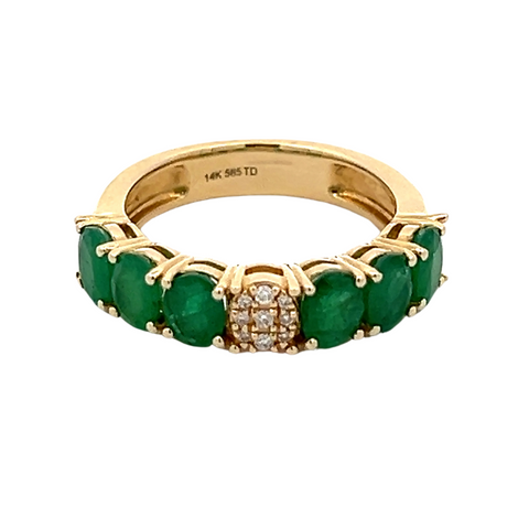 14Kt Emeralds & Diamonds Ring