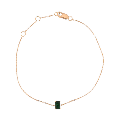 Emerald Cut Emerald Bracelet 14K Gold – 0.30 Carats