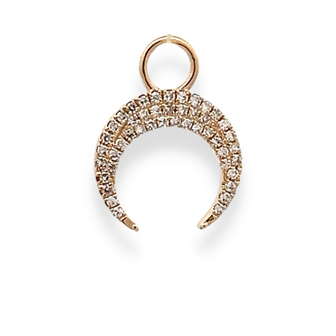 14Kt Diamond Crescent Horn Charm