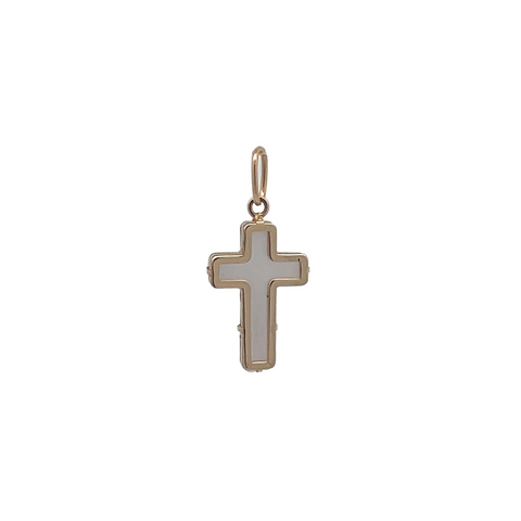 14Kt Small Bezeled Mother of Pearl Cross