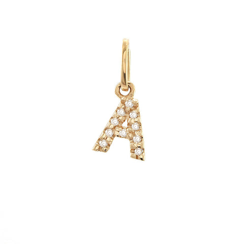 14Kt Diamond Initial "A" Pendant