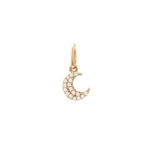 14Kt Tiny Diamond Moon Pendant