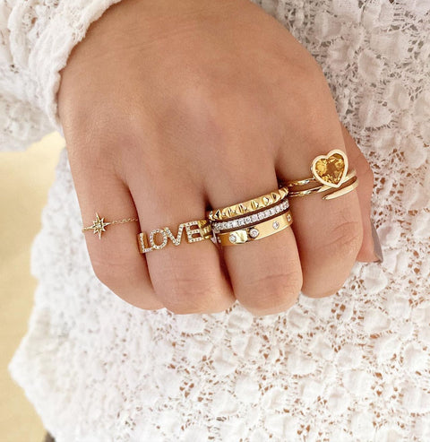 14Kt Heart Citrine Ring