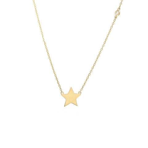 14Kt Star Single Diamond Necklace