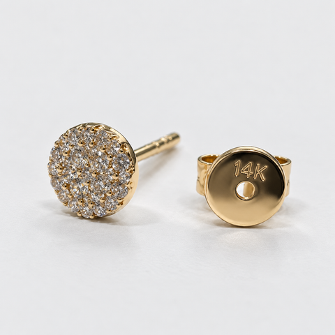 Mini Diamond Disc Pavé Piercing in 14K Gold - 5 mm