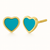 14Kt Turquoise Heart Earrings – Screw Back
